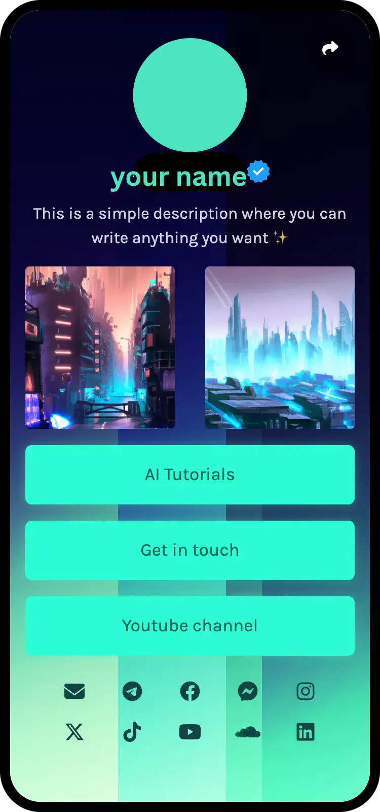 Screenshot of biolink page examples